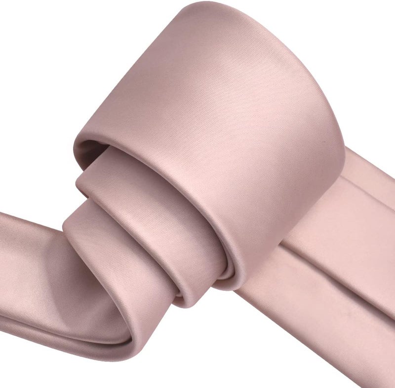 Branduce 3.15"（8cm） Mens Solid Satin Tie Pure Color Necktie + Gift Box - Image 4